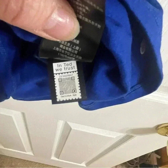 Ted Baker Gerbela Blue Square Neck Short Sleeve Top Size 2/US 6 - Picture 6 of 12